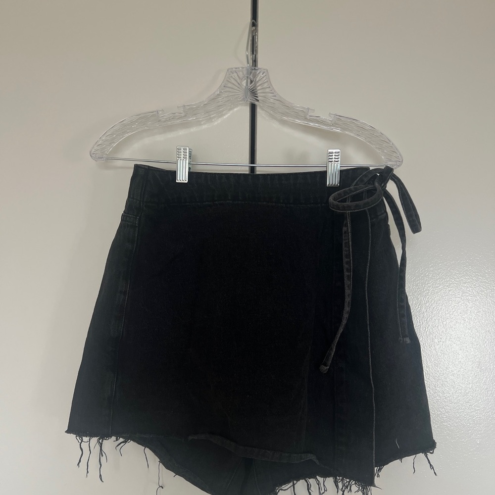 Princess Polly Black Denim Skort